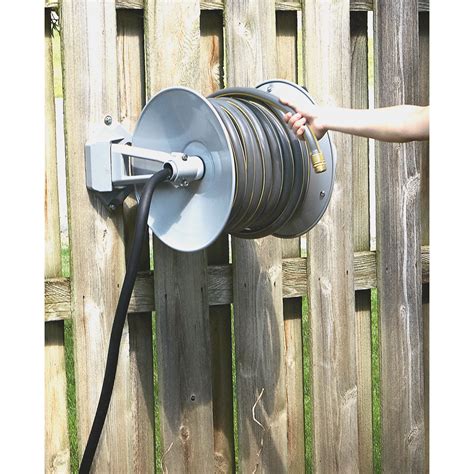 Strongway Wall Mount Hose Reel With 6ft Lead In Hose — Holds 58in X