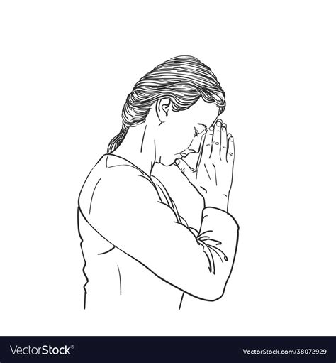 Girl Praying Drawing