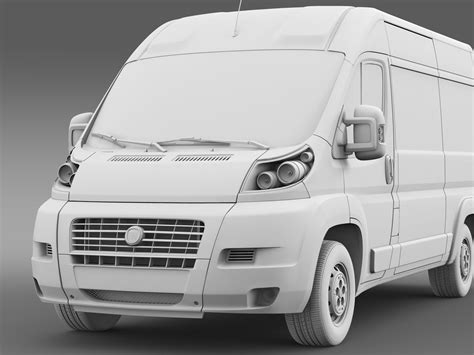 Fiat Ducato Van L2h2 2006 2014 3d Model Max Obj 3ds Fbx C4d Lwo