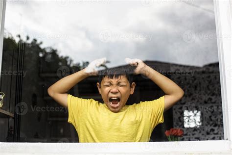 Boy Screaming And Crying Alone At Home Childhood Traumatic Experience