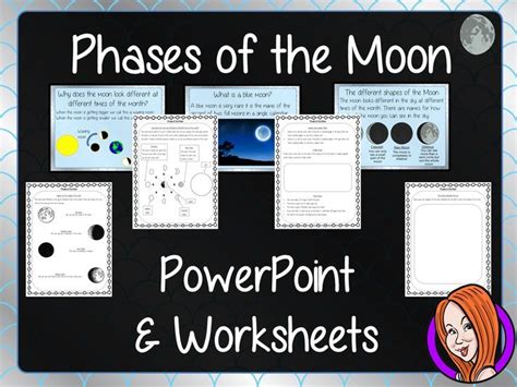 Phases Of The Moon Powerpoint And Worksheets For Students To Practice