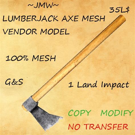 Second Life Marketplace - ~JMW~ Lumberjack Axe mesh vendor model