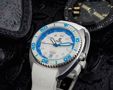 Ocean Crawler Core Diver Spring Time 2024 Full Lume Blue 2 Strap