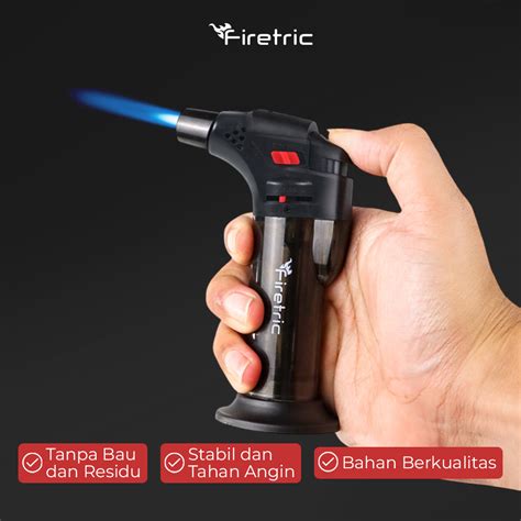 Firetric Korek Api Gas Butane Torch Jet Windproof Hq Black