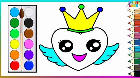 Heart 💓draw A Picture Of Heart For Kids How To Draw Crown Drawing