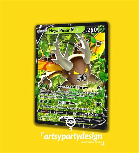 Pinsir Pokemon Card Custom Pokemon Pokemon Card Pinsir Custom Card