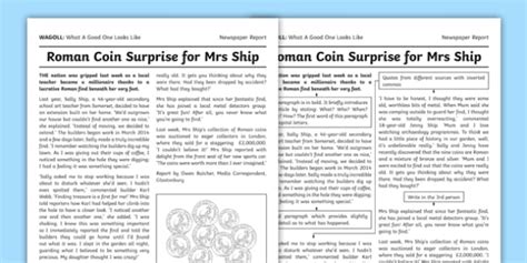 Wagoll Newspaper Report Writing Sample Teacher Made