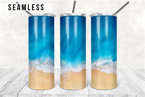 Beach Sublimation Tumbler Designs Beach 20oz Skinny Tumbler By