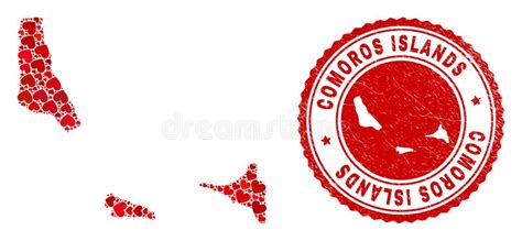 Comoros Islands Community Official Flag And Coat Of Arms Stock Vector