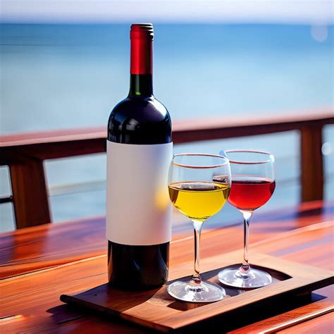 Premium Ai Image A Bottle Of Wine And Two Glasses Of Wine Sit On A Table Summer