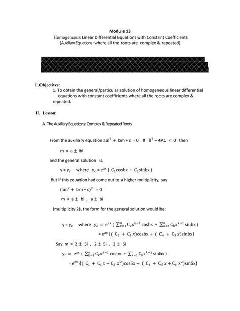 SOLUTION SOLUTION Auxiliary Equations Where All The Roots Are Complex