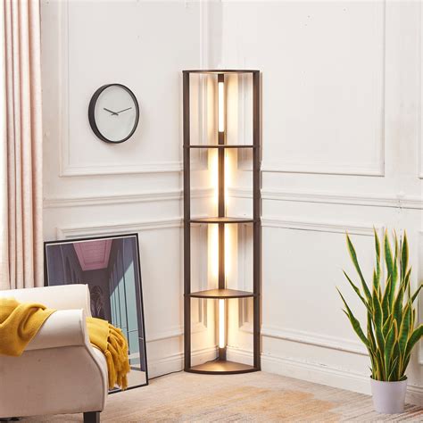 FENLO Fancy Edge - Dimmable Floor Lamp with Shelves, Luxury Corner LED ...