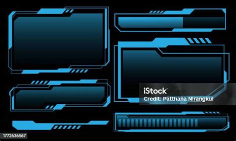 Hud Bingkai Elemen Antarmuka Pengguna Biru Desain Teknologi Modern
