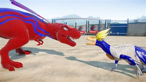 Epic Battle Spiderman Trex Vs Giant Monster Spider In Jurassic Kingdom