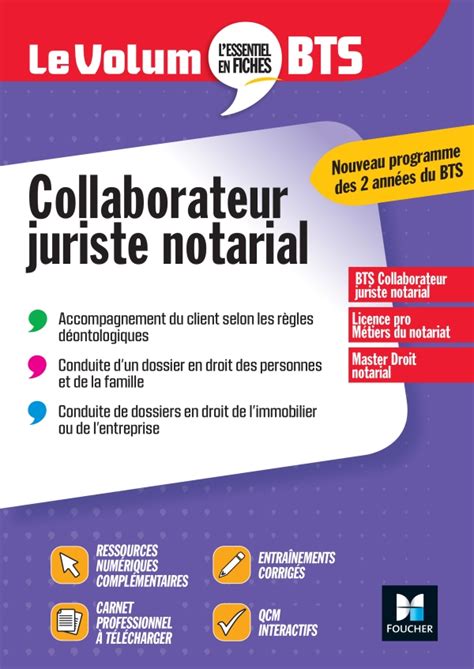 Le Volum BTS Collaborateur Juriste Notarial Hachette Fr