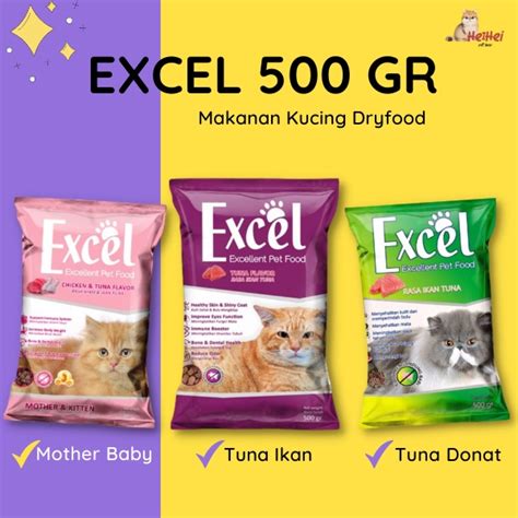 Jual EXCEL Tuna Adult Kitten Mother Baby Makanan Kucing Cat DryFood