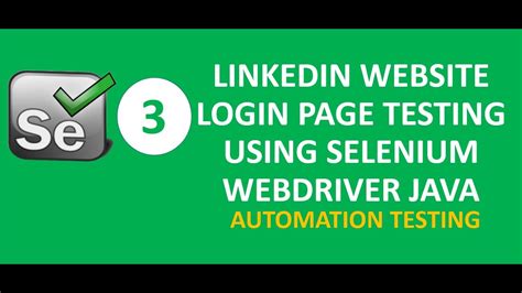 Linkedin Website Login Page Testing Using Selenium Webdriver In Java