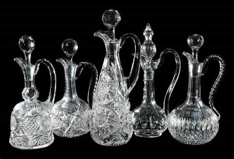 Five Cut Glass Handled Decanters