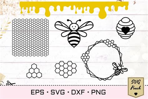 Bee Honeycomb SVG Beehive And Drips Set