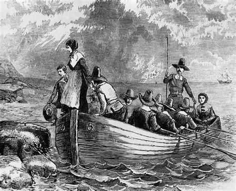 Landing Of The Pilgrims At Plymouth Rock By Superstock