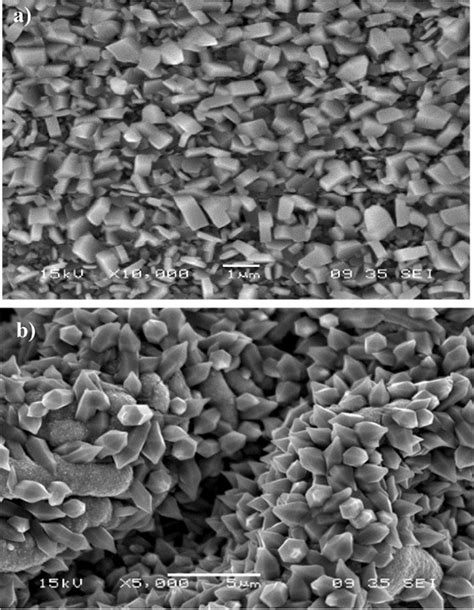 SEM Images Of A Undoped And B 1 5 At Sn Doped ZnO Thin Film