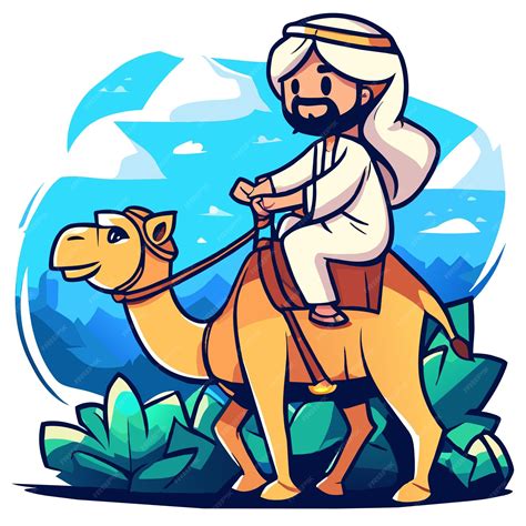 Premium Vector Sands Of Time Fantasy Arabian Man Riding Camel Cartoon