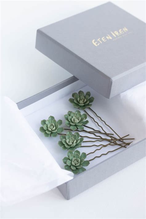 Pcs Green Succulent Hair Pins Hairpin Bobby Pins Hair Buy Etsy