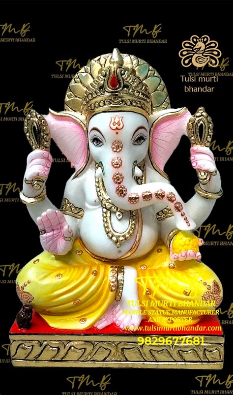 Multicolor White Marble Lord Ganesha Statue At Rs 31990 00 In Jaipur