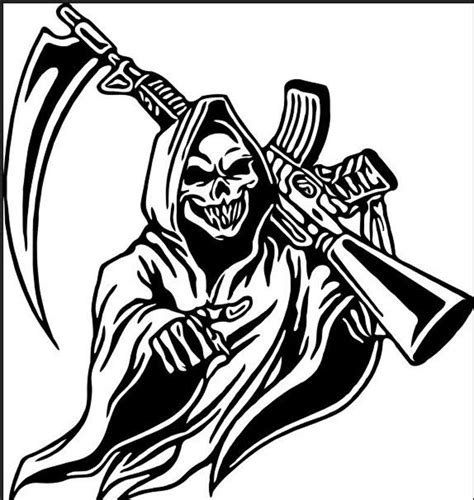 Grim Reaper Tattoo Stencil