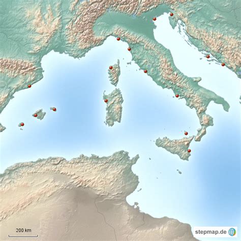 Stepmap Mittelmeer Landkarte F R Deutschland