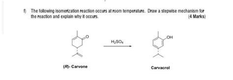 Solved 1) The following isomerization reaction occurs at | Chegg.com