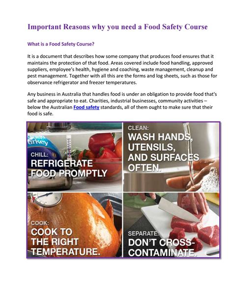 Important Reasons Why You Need A Food Safety Course By Rulethirteen Issuu