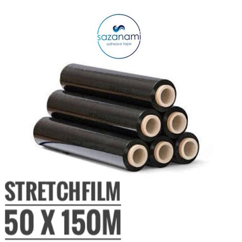 Jual Hitam Stretch Film Cm X M Hitam Plastik Wrapping Plastic Wrap