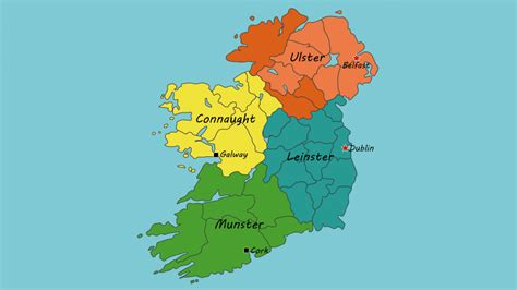 Mapas políticos físicos y turísticos de Irlanda