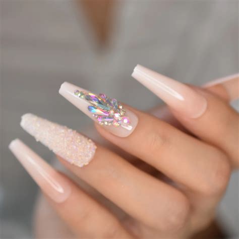 Pink Ombre Nails With Diamonds Design Talk