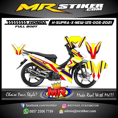 Stiker Motor Decal Honda Supra Gtr Tech Gradation Colorful