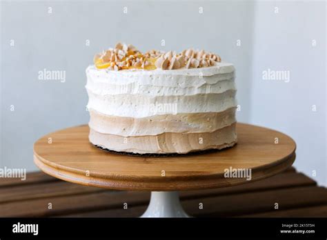 Homemade Piped Buttercream Multi Layer Cake Stock Photo Alamy