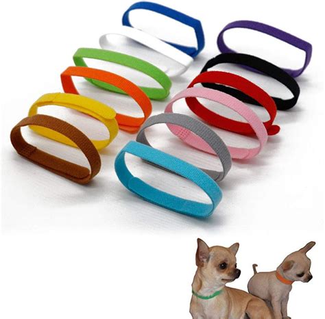 24pcs Puppy Whelping Collars Puppy Id Collars Double Sided