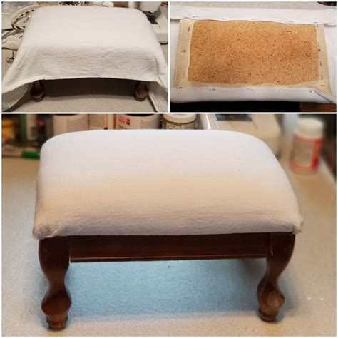 How To Makeover A Footstool Refresher Diy Diy Footstool Footstool