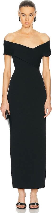 Roland Mouret Off The Shoulder Maxi Dress In Black ShopStyle