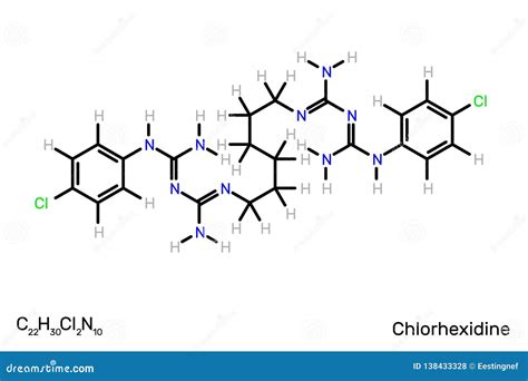 Chlorhexidine Antiseptic Structural Formula Vector Illustration Stock