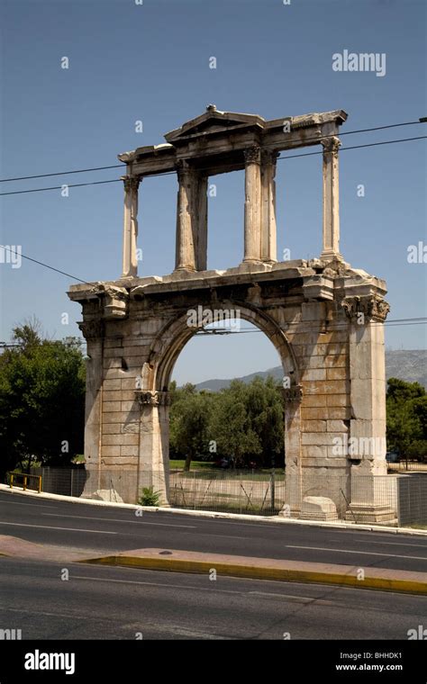 Hadrians Arch Athens Greece Stock Photo Alamy