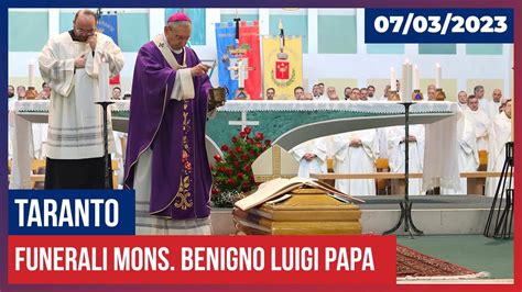 Funerale Benigno Luigi Papa Arcivescovo Emerito Di Taranto