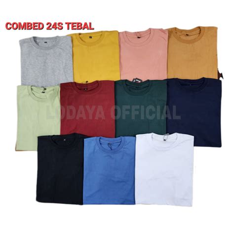 Jual Tebal Kaos Polos Lengan Pendek Cotton Combed 24s Unisex Pria Dan