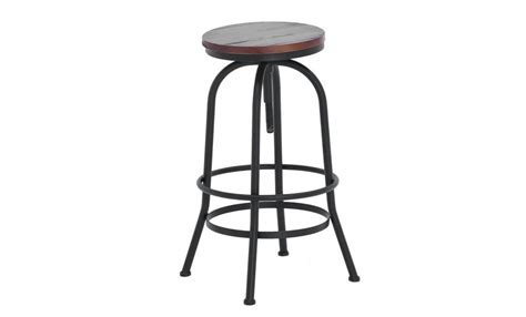 tabouret de bar style industriel en bois et métal hauteur réglable 71cm