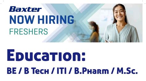 Freshers Job Opportunities At Baxter International Be B Tech Iti