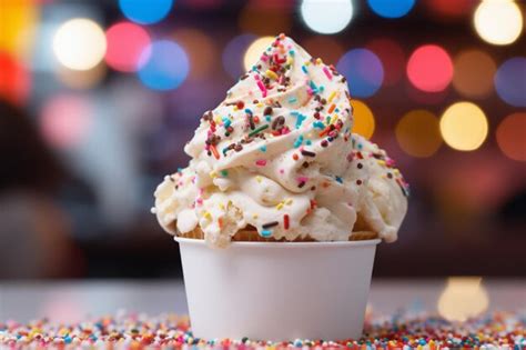 Premium AI Image | Velvety ice cream with rainbow sprinkles