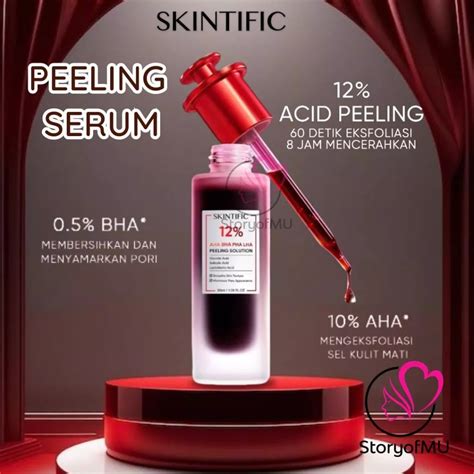 Skintific 12 AHA BHA PHA LHA Acid Peeling Solution Serum 30ml