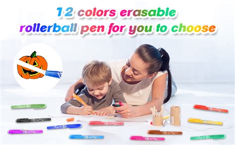 12 Couleurs Stylos Effaçables Stylo Roller à Encre Gel Stylos à Bille