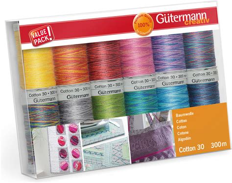 Gütermann Nähgarn Set Cotton 30 12 x 300 m 734023 2 Tappert Kurzwaren